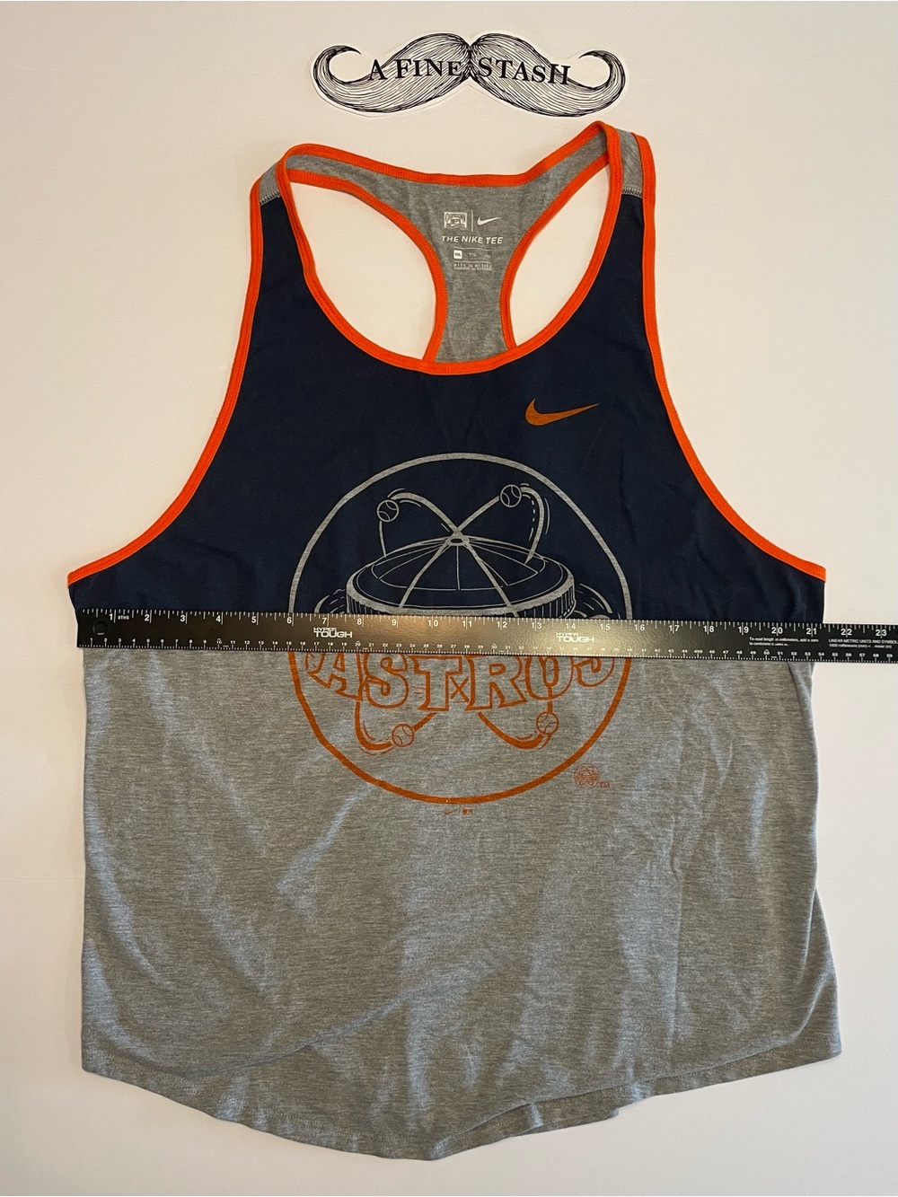 Nike Navy and Gray Tank Top with Orange Trim